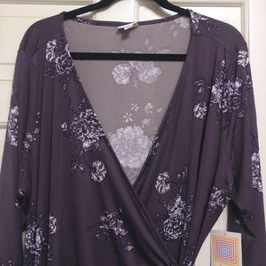Lularoe Michelle wrap dress 2XL NWT dusty purple